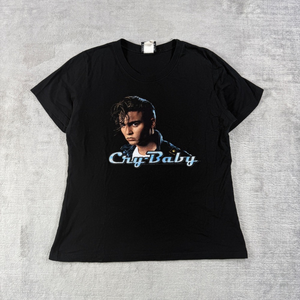 Vintage Cry Baby Graphic Shirt Women Large Black Johnny Depp Vintage Y2K Tee